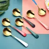 Spoons Rust-proof Kitchen Utensil Stainless Steel Dessert Spoon Set Non-slip Serving For Home Ideal Ice