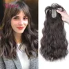 Perruques synthétiques HUAYA noir brun frange pince à cheveux vague pince à cheveux perruques synthétiques frais généraux invisible couverture de remplacement cheveux blancs 240329