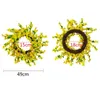 Decorative Flowers Big Deal Door Wall Hanging Decoration Wreath Fake Flower Arch Front Decor - Winter Jasminum Garland 49Cm