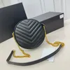 Okrągłe torba crossbody kawior oryginalne skórzane litery mody designerskie torby na ramię w kształcie litery V małe zwykłe torebki torebki