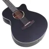 Gitarr Sapele Body 12 String Electric Acoustic Guitar Black Color Matt 12 Strings Folkgitarr med EQ