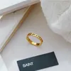 Anéis de casamento 2024 aço inoxidável tricô oco para jóias femininas dedo banhado a ouro sem desbotamento presente de aniversário