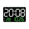 Wall Clocks LED Digital Clock With Remote Control Temperature Date Display Automatic Brightness Alarm DST For Room Decoration