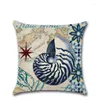 Pillow Decorative Throw Case Marine Life Polyester Shell Cover For Sofa Home Capa De Almofadas 45x45cm