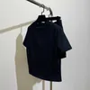 女性用TシャツデザイナーパッチレタースリムフィットTシャツファッショナブルマッシュルーム刺繍ショートスタイル女性丸い首短袖トップ