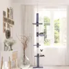 Pawhut 9' Adjustable Height Floor-to-ceiling Vertical Cat Tree - Grey and White