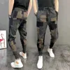 Herr jeans avslappnad lapptäcke tryckt vår höst koreansk designer baggy byxor gym kläder japanska streetwear harem jogger män