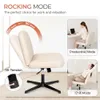 Orange Factory Escritorio con patas cruzadas, sin ruedas, tela acolchada, moderno, giratorio, altura ajustable, asiento ancho, tocador para tareas de computadora para el hogar, oficina, silla decorativa con respaldo medio