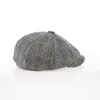 Sboy Hat 60 ٪ من الصوف Men Berets Gray Herringbone Caps Women British Pienters Atrumn Winter Hats Cap BJM42 240311