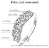Cluster Rings Models 925 Sterling Silver3.6 Full Moissanite For Women 18K White Gold Color Engagement Wedding Fine Jewelry
