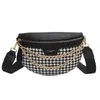 نجمات Houndstooth Crossbody Bag Woman 2024 Spring Summer Chain Leopard Print Wide Strap عبر الكتف