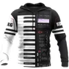 Universe Piano 3D HoodiesWeatShirt Hoodie för män och kvinnor Spring Autumn Strip Pullover Musical Instrument 240307