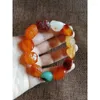 Bracelet en pierre brute pour hommes, vente en gros, avec agate multicolore, trésors, accessoires de bijoux, Bracelet pour hommes, vente en gros