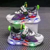 Shoes LED Shoes Toddler Kids Cartoon Ultraman Light Air Mesh Sport Shoes Soft Bottom Breathable Sneakers