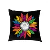 Kudde Faith Cross Hope Love Print Cover Sunflower Butterfly Linen Pillow Case Home Decor Throw Covers For Living Room