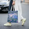 Borse per la spesa Claude Monet - Borsa in tela con ninfee Borsa da viaggio casual pieghevole a spalla da donna