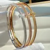 Bracelets de luxe Diamond Fashion Bangle Femmes Hommes Bracelet de créateur unisexe en acier inoxydable plaqué bijoux en or 18 carats cadeau de la Saint-Valentin