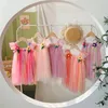 Flickaklänningar sexig ren mesh camisole klänning för barn flickor regnbåg tutu prinsessan kjol med blommor boll klänning puffy kläder