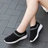 HBP 비 브랜드 여성 크리스탈 스니커즈 여성 메쉬 캐주얼 여성 평면 여성 Loafer Womens Sock Shoe Plus Size 43 Zapatos Mujer