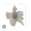 Amorita boutique acrylique blanc et noir mode grande bague fleur 240312