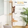 Grand griffoir monté sur arbre pour chats d'intérieur, tour d'escalade, meubles muraux en bois pour chats, 73 pouces