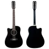 Guitar Black Color 12 String Electric Acoustic Guitar High Gloss Sapele Body 12 Strings Folk Guitar met EQ Rechtshand en linkerhand