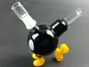 Mini Cute Black Beaker Glass Bong Hookahs Yellow Holder 10CM water pipes Joint 23cm Height With Bowl Smoking Accessories ZZ