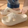 Zapatillas Mujer Plataforma de moda Diseño cruzado 2024 Casa de verano Interior Ocio Diapositivas Zapatos Ducha Sandalia femenina