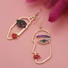 Dangle Earrings Hollow Human Face for Women Girls Artrict Artring 2PC Jewelergenic Contour Jewelry