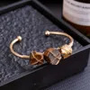 YEEVAA 1pc Natural Crystal Bracelet Irregular Raw Stone Copper Wire Wrapped Chakra Healing Balance Gemstone Bangle Jewelry Gift 240315