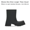Bottes de luxe Boots de pluie en caoutchouc Femmes Couleur solide Bottes pour femmes pour femmes Bottes de plate-forme à talons gros
