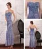 Strapless Luxury Purple Evening Party Dresses Sequins Blue Rhinestones Beaded Real Actual Images Dhyz 017896877