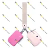 Lu Dual Pouch Wristlet Pink Waterproof Mini Yoga bag Detachable Risewei Mini Zip Around Wristlet Wallet Portable keychain wallet Coin Purse Mini pinkmoli Pocket