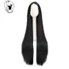 Synthetic Wigs Cosplay Wigs Black Wig 100CM/40 Inches Long Wigs Synthetic Heat Resistant Halloween Carnival Costume Cosplay Straight Hair 240328 240327