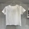 女性用Tシャツプリプンプ2024春夏コレクション短袖ラウンドネックダイヤモンドシャツ女性gp394