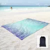 Mat Zandbestendig Stranddeken Zandbestendig Mat met hoekzakken en netzak voor strandfeest, reizen, kamperen, blauwe en roze mandala