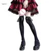 Women Socks Ribbon Lace Bow Thigh High Stockings Solid Over Knee Long J78E