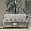 Kryształy torba designerka torba sprzęgła torba obiadowa Kobiet luksusowa torba srebrna skórzana torba na ramię