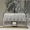 Crystals Tote Bag Designer Bag Clutch Dinner Bag Women Luxury Bag Silver Suede Leather Shoulder Bag Crossbody Purse New Mini Moon Bag High Quality Small Bucket Bag