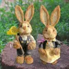 Party Decoration 1/2 Pieces Straw Easter With Clothes Po Props Crafts Figurine