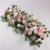 50 100CM DIY Wedding Wall Arrangement Supplies Silk Peonies Rose Artificial Row Decor Marriage Iron Arch Backdrop