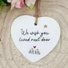 Party Decoration Ceramic Heart Ornament Heart-shaped Sister Gift Friendship Sisterhood Love Pendant For Christmas Tree Hanging