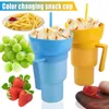 SET TEDE SET da 1000 ml Contenitore snack portatile multifunzione e bevande tazza di popcorn che cambia colore a prova di perdite per bambini adulti