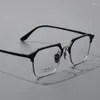 Sonnenbrillenrahmen 54-19-146 Reine Titanbrille Ultraleichte Business-Doppelstrahl-Vintage-Herren-Myopie-Felge Kundenspezifisches Rezept