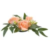 Dekorativa blommor Flower Ring Te Light Wreath Table Decoration Simulation Rose Holder