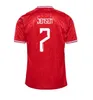 Danmark Football Jerseys 2024 Ny före match 24/25 National Team 2025 Soccer Shirts Men Kids Kit Set Home Red Away White Men Uniform Christensen Jensen Big Plus Size