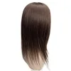 Toppers Dark Brown Silk Base Real Human Hair Toppers Clip In Hair Pieces Natural Straight Cover White Hair Loss For Women Remy Hair