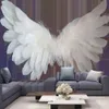 Tapiz de alas de ángel grande, Hippie, pluma psicodélica, fondo oculto, arte, alfombra colgante de pared, decoración del hogar, mantel 240314