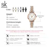 Relogio Feminino Shengke sk Mode Frauen Uhren Rose Goldene Edelstahl Frau Quarz Armbanduhren Damen Bunte Uhr 240318