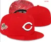 2024 Herr Baseball Reds monterade hattar klassiska World Series Hip Hop Sport Sox Full Closed La NY Design Caps Chapeau 1995 Stitch Heart "-serien" "Love Hustle Flowers